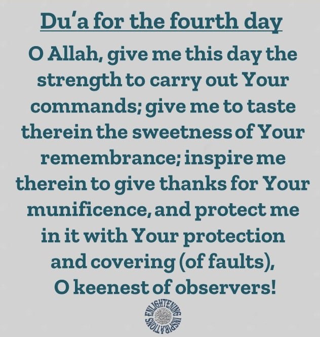Du'a for the 4th Day of the Blessed Month of Ramadhan